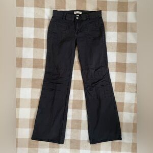 Tommy Hilfiger Vintage Y2K Jeans size 7 Black Utility Flare Pants front pockets